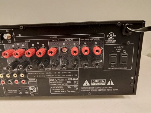 Denon AVR-1609 7.1 Ch Multi Zone Home Theater Stereo Receiver FOR PARTS/REPAIR - Picture 8 of 8