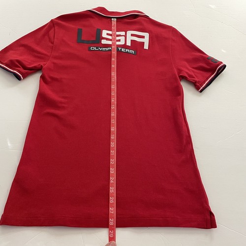 Ralph Lauren Boys Polo Shirt US Olympic Team Red XL 18-20 Big Pony Logo USA - Picture 10 of 12