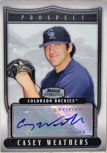 Casey Weathers 2007 Bowman Sterling Prospect Auto Colorado Rockies #BSP-CWW [A] - Imagen 1 de 7