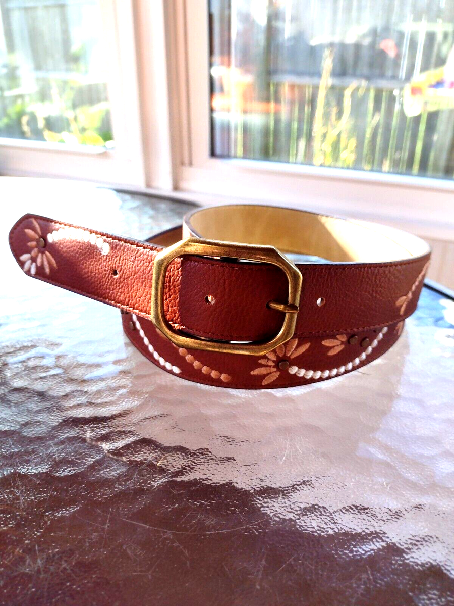 Brown boho southwestern belt Wide Brown Leather Belt: Vintage Southwestern Boho Style - Etsy main image 2