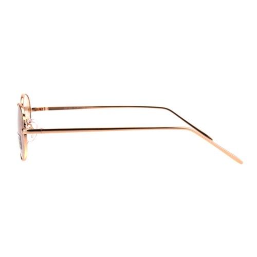 Gold Oval Metal Frame Sunglasses Unisex Fashion Color Lens Shades UV 400 - Picture 9 of 29