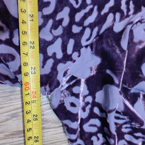 August Silk Collection Purple Silk Mix Velvet Floral Devore Shirt Blouse Top XL - Picture 12 of 16