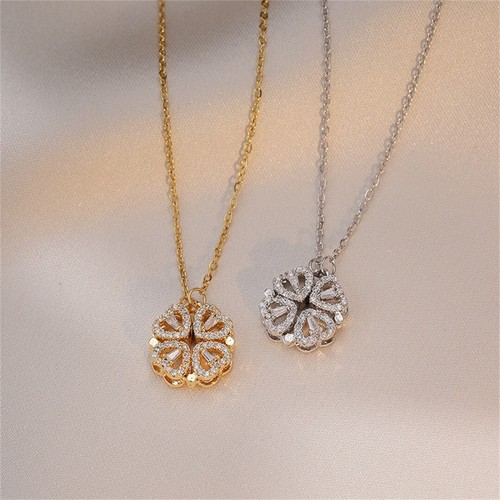 Moda retrò fortunato quadrifoglio collana da donna gotico amore cuore pendente - Foto 5 di 42