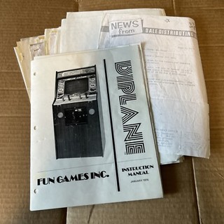 Original Factory Bi plane Lot 1976 Fun Games Arcade Video Game Owners Manual