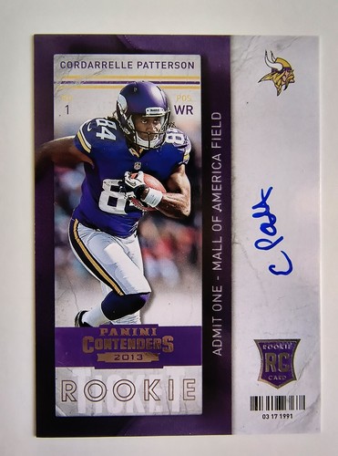 CORDARRELLE PATTERSON Rookie Ticket Autograph Card 2013 Panini Contenders