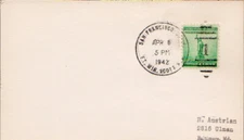 California Ft. Win. Scott Sta. San Francisco 1942 numeral duplex  1913-1950  PC