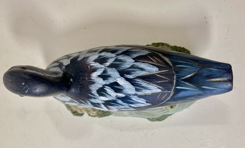Loon Duck on Water Figurine Wood and Resin 6.5 in Long Realistic Look Lake Cabin - Picture 2 of 4