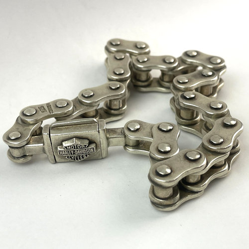 Vintage Harley Davidson Bike Link Chain Biker Bracelet Silver 925 Mexico 154 g - Picture 4 of 6