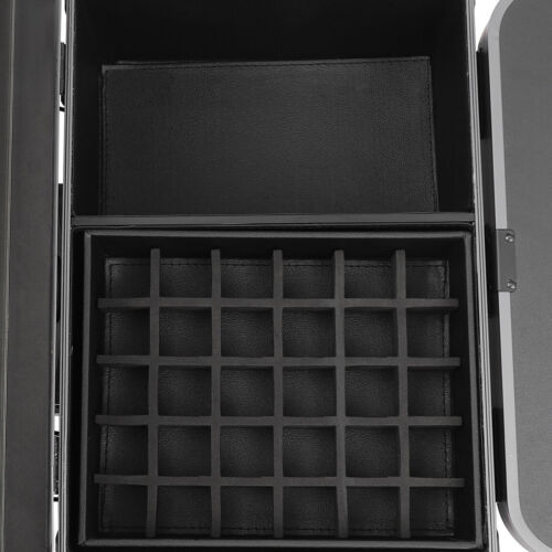 Valigetta treno trucco arrotolabile scatola cosmetica trolley organizer con luce LED e specchio - Foto 13 di 21