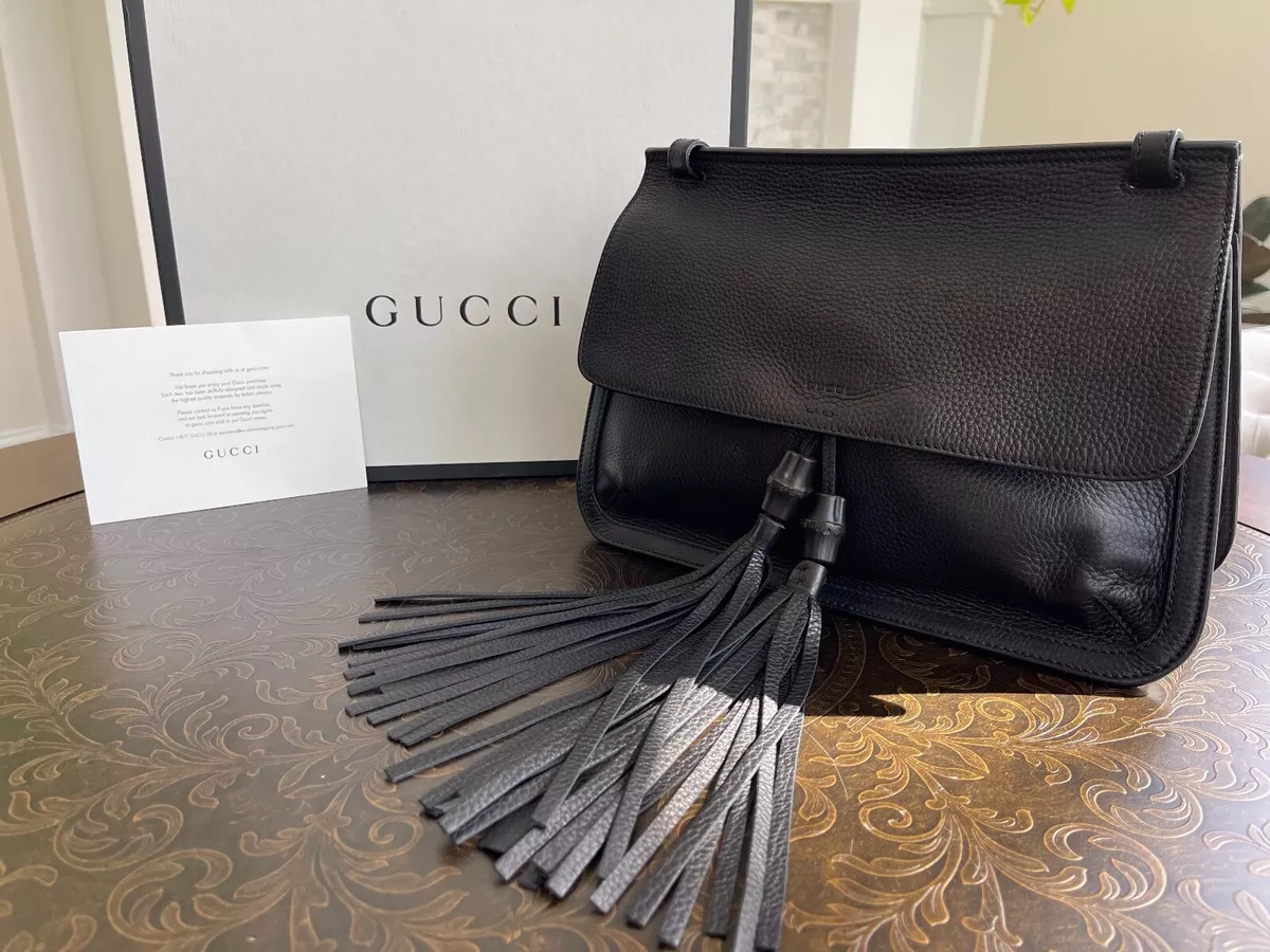 Gucci, Bags, Gucci Bamboo Croisette Leather Shoulder Bag