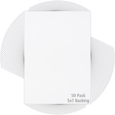 Mat Board Center, 50 Pack 5X7 White Backing Matte Boards, 4-Ply Thickness, for A
