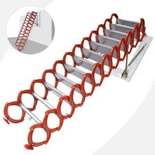 10ft Attic Ladder Loft Stairs 12 Steps Folding Ladder Pull Down Stairs 880 lbs