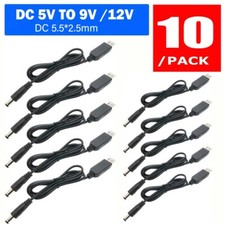 10X DC 5V To 9/12V Step-up USB Converter Adapter Cable USB Power Boost Line Plug