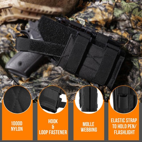 Universal Tactical Molle Gun Holster Waist Belt Pistol Handgun Holster Black New - Picture 7 of 7