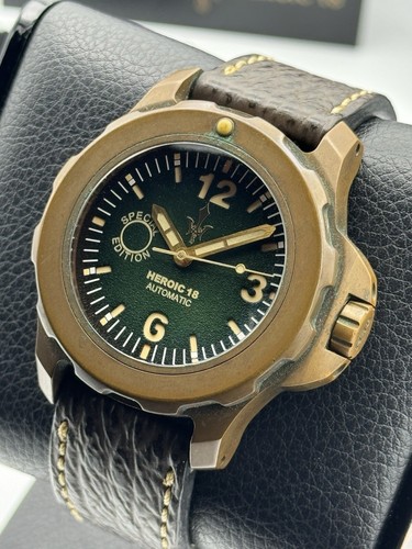 HEROIC18 M9100 BRONZE DIVER SPECIAL EDITION #76/99 GREEN GRADIENT DIAL 47MM!