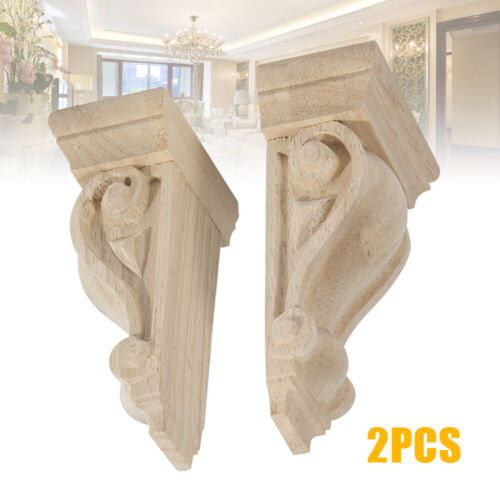 2 X Corbels Wooden Corbel Wood Timber Carved Corner Supports Raw - Picture 5 of 12