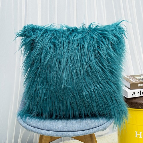 Faux Fur Throw Pillow Case Soft Fluffy Plush Sofa Cushion Cover Home Office Deco - Picture 15 of 20