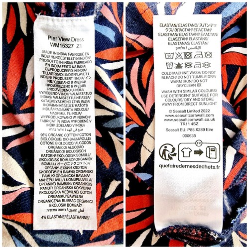 Seasalt Size 24 RRP £60 BNWT Black Multicolour Floral Jersey Midi Dress Pockets - Picture 15 of 16