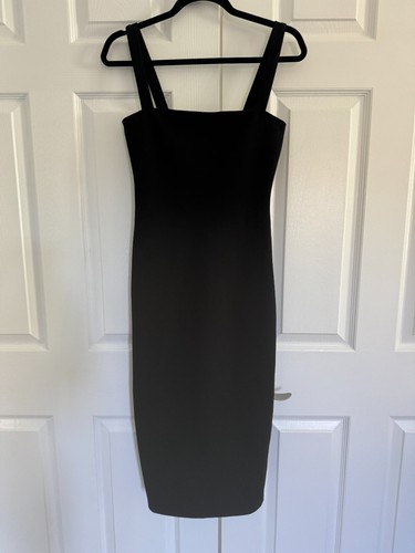 New $176 Reformation "Ozzlie" Black Knit Back Slit Dress, XS - Picture 14 of 15