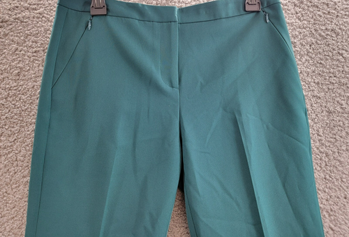 Kobi Halperin Alexi Straight Pants Women's 6 Sea Moss Zip Hook & Bar Closure - Picture 3 of 17