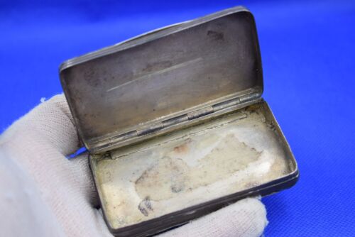 ANTIQUE russian 19th ! Vintage old box cigarette case snuffbox pillbox SILVER 84 - Picture 13 of 21