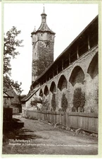 Germany, Rothenburg, Kmingenthor m. Stadtmauerparthie vintage albumen print,