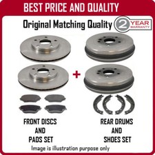 FRONT BRAKE DISCS & PADS AND REAR DRUMS & SHOES FOR FORD  FIESTA VAN 1.8D 4/1989