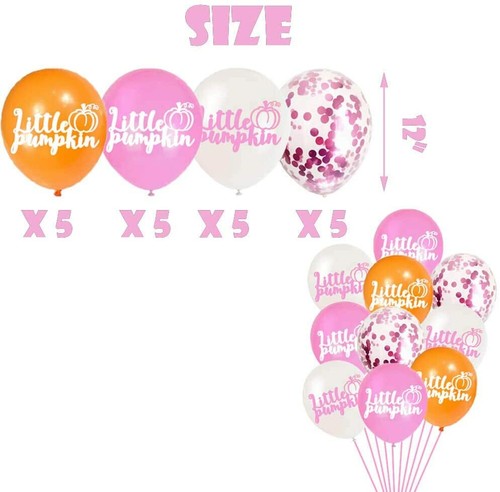 Little Pumpkin Birthday Party Decorations Balloon, Banner, Cake Topper Rose Gold - Picture 4 of 4