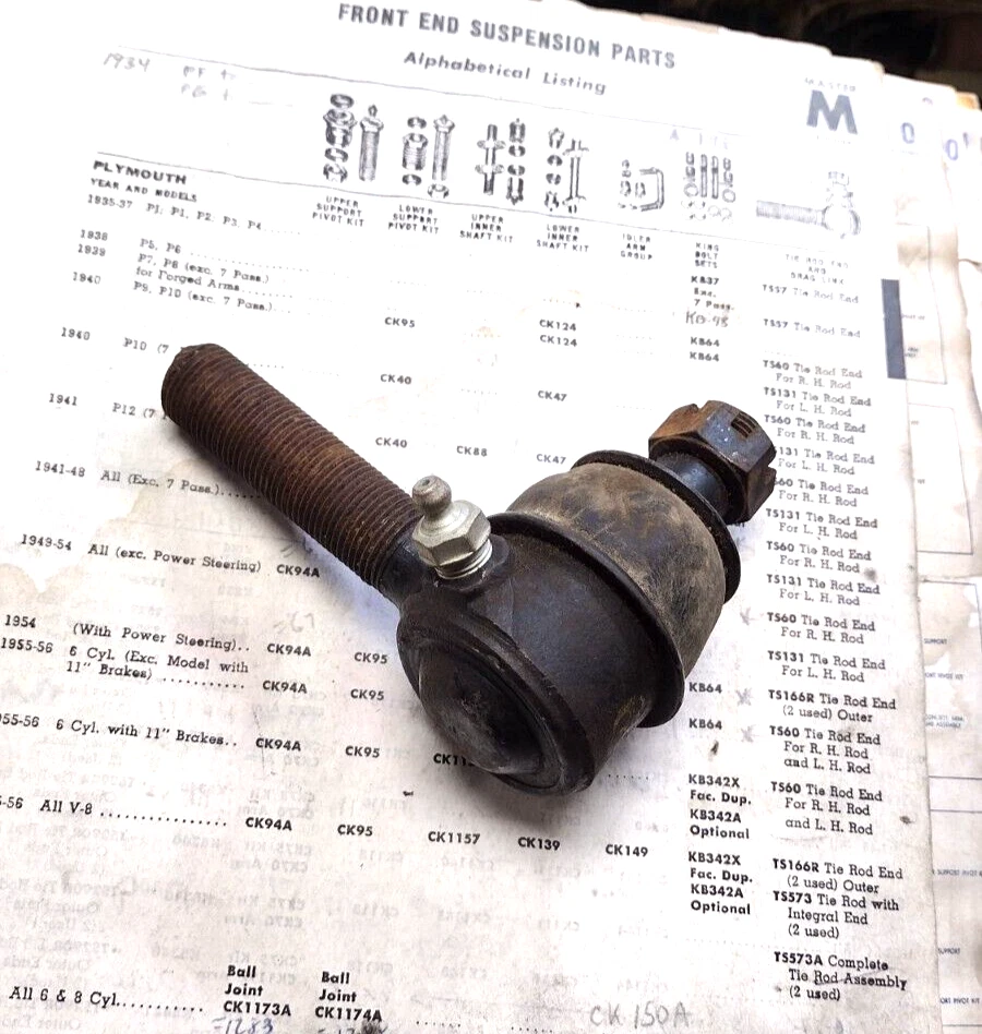 Extremo de varilla de amarre derecho MOPAR Plymouth 1940-48 ES-60R NOS Foto 3 de 3