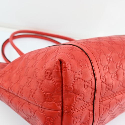 AUTH Gucci Guccissima Tote Bag Leather 362720 Red R3583RT704 - Picture 10 of 23