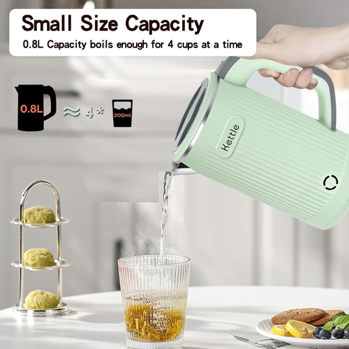 Kettle Electric Travel Portable Mini Kettle Fast Boil Dry Protection 800ML Green - Picture 4 of 8