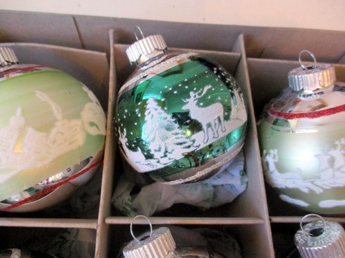 NEW Christopher Radko Shiny Brite Flocked Glass Christmas Ornaments Silent Night - Bild 4 von 8