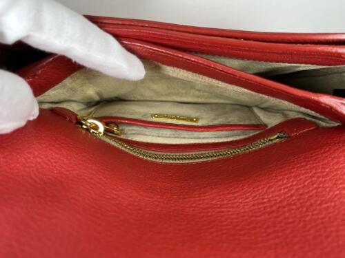 MIU MIU Red Madras Leather Bag Purse Crossbody Shoulder Excellent - Picture 3 of 10