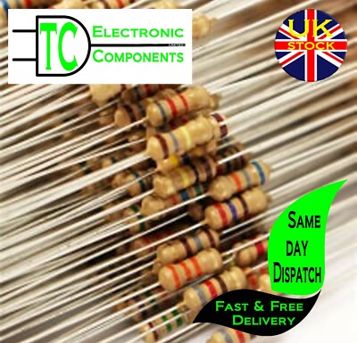 sold in packs of 20 1//4W 0.25W Carbon Film Resistors 5/% many values available
