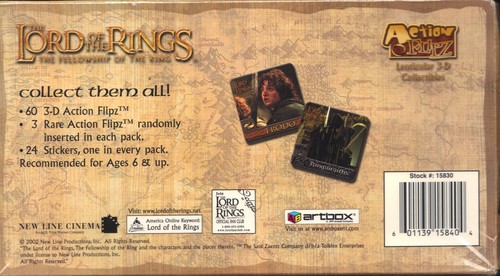 Lord of the Rings Fellowship of the Ring 3-D Action Flipz Sealed Box 24 pks - Picture 2 of 2