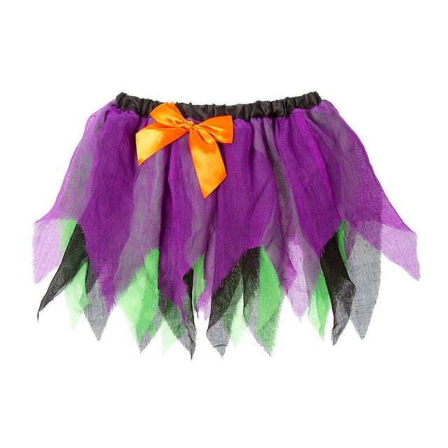 Claire's Halloween Witch Tutu Skirt Halloween Costume Purple Green