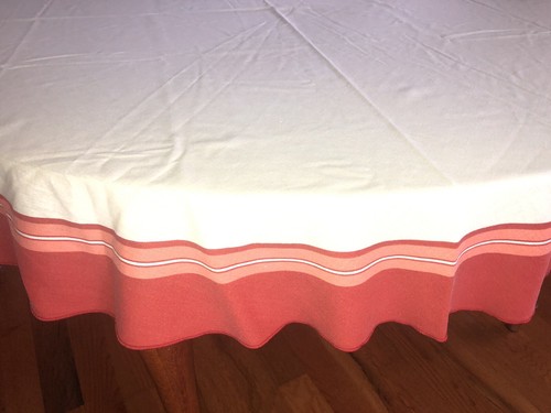 round tablecloth 70" woven PUMPKIN SPICE fall colors cotton - Picture 1 of 3