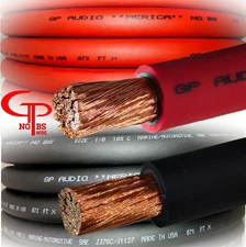 20 ft TRUE AWG 1/0 Gauge OFC Power Wire 10 ft RED 10 ft  BLACK Ground Car Audio 