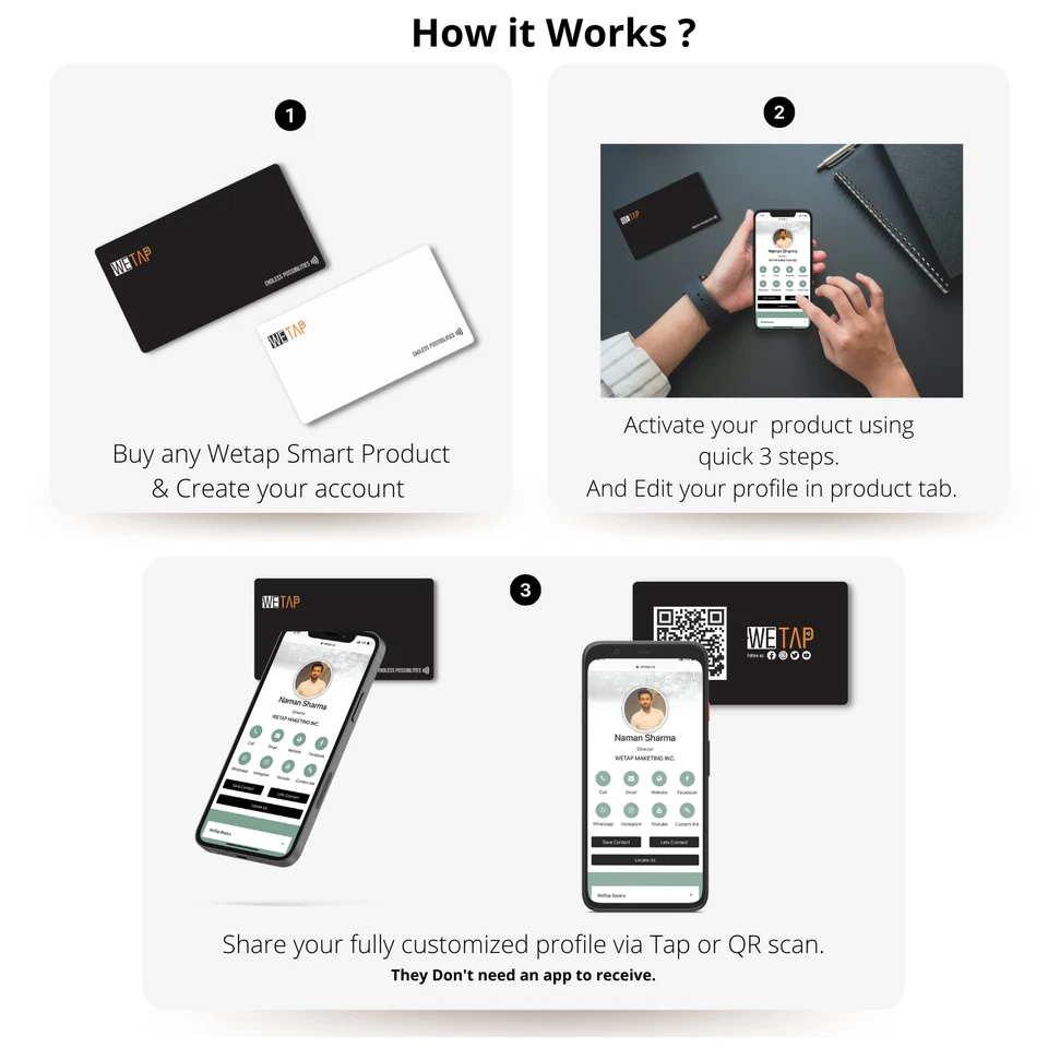 Wetap Digital Business Card | Share Logo, Banner, social media & custom links - Image 3 of 4