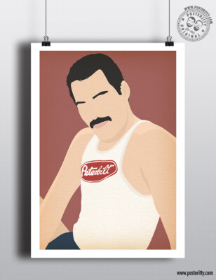 FREDDIE MERCURY Vest Music Minimalist Poster Posteritty Minimal Wall Art Print