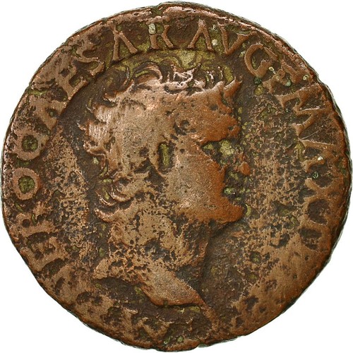#491656 Coin, Nero, As, 66, Lyons, VF3035, Copper, RIC 543 #491656 Coin, Nero, As, 66, Lyons, VF3035, Copper, RIC 543