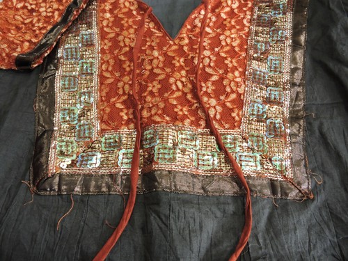 Made in India authentisches indisches Kleid bestickt und Pailletten keine Größe grün  - Bild 11 von 11