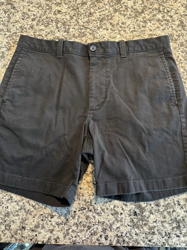 J Crew Pantaloncini Uomo 33 7" Flex Elasticizzati Chino Tutti i Giorni US Nero