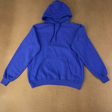 Hanes Men's Size Medium Blue Long Sleeve Pullover Ecosmart Fleece Sweatshirt