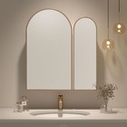 Arched Medicine Cabinet 2 Doors Mirror Cabinet Bathroom Storage Metal Frame 24"