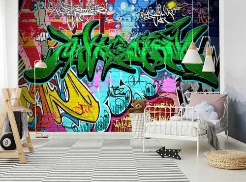 Graffiti Art Photo Wallpaper Wall Mural Colorful Urban Wall Custom Paper Poster - Picture 4 of 12