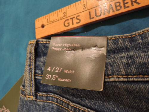 Wild Fable Medium Blue Jeans Sz 4 Women's Super High Rise Distressed Baggy Jeans - Picture 8 of 11