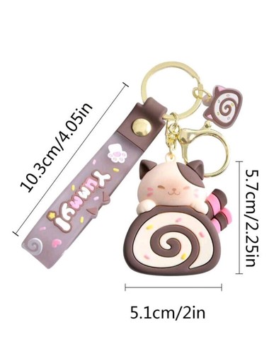 Schlüsselanhänger Accessoire Kawaii Katzen Rosa und Braun🌸 - Bild 5 von 6