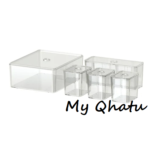 Ikea Godmorgon Box With Lid Set Of 5 Transparent 501 774 78 For
