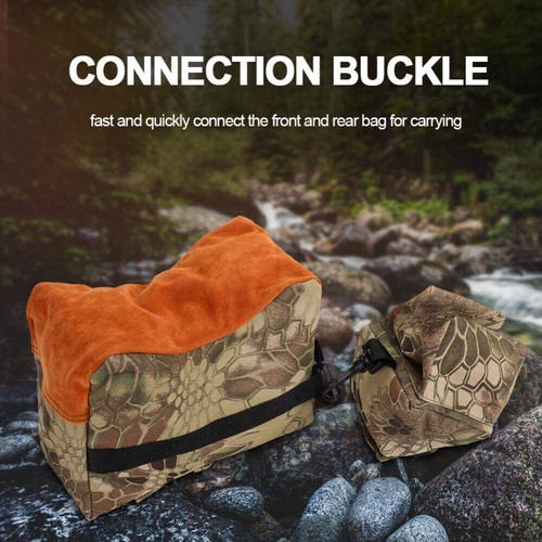 Shooting Range Sand Bag Rifle Gun Bench Rest Stand Front Rear Hunting Pack Set - Picture 3 of 8